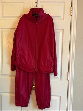 Lauren by Ralph LaurenRed Two-Piece Track Suit Jacket and Pants